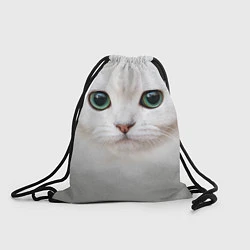 Рюкзак-мешок Белый котик, цвет: 3D-принт