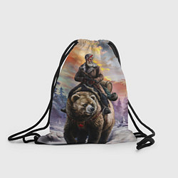 Рюкзак-мешок Красноармеец на медведе, цвет: 3D-принт