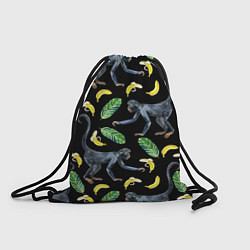 Рюкзак-мешок Обезьянки и бананы, цвет: 3D-принт