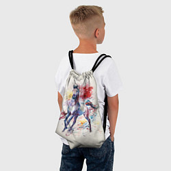 Рюкзак-мешок Лошадь: акварель, цвет: 3D-принт — фото 2