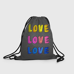 Рюкзак-мешок Love Love Love, цвет: 3D-принт