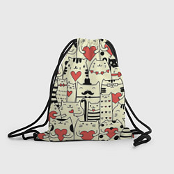 Рюкзак-мешок Любящие котики, цвет: 3D-принт
