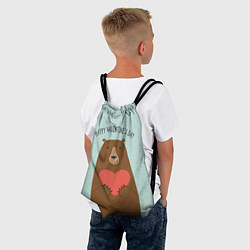 Рюкзак-мешок Медведь с сердцем, цвет: 3D-принт — фото 2