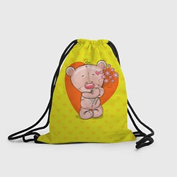 Рюкзак-мешок Мишка с цветочками, цвет: 3D-принт