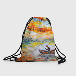 Рюкзак-мешок Рыбак на лодке, цвет: 3D-принт