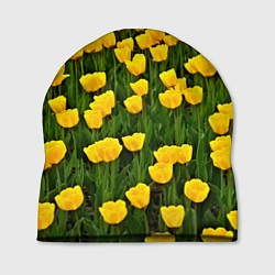 Шапка Жёлтые тюльпаны, цвет: 3D-принт