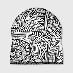 Шапка Черно-белая этника, цвет: 3D-принт