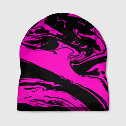 Шапка Черно-розовый акрил, цвет: 3D-принт