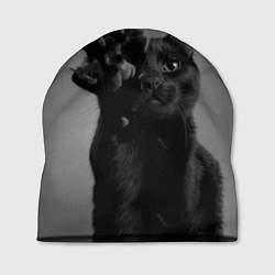 Шапка Черный котик, цвет: 3D-принт