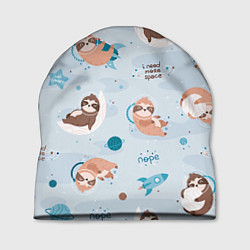 Шапка Паттерн ленивец космос полет, цвет: 3D-принт