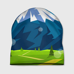 Шапка Горы пейзаж природа вектор, цвет: 3D-принт