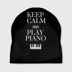 Шапка Keep calm and play piano, цвет: 3D-принт