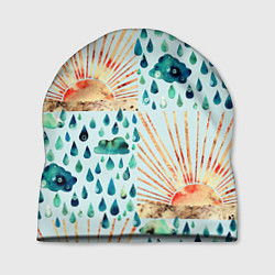 Шапка Осенний паттерн: Дождь и солнце, цвет: 3D-принт