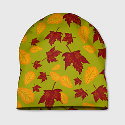 Шапка Осенние листья клён и дуб, цвет: 3D-принт