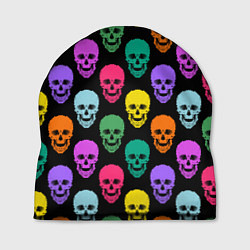 Шапка Разноцветные черепа Готика, цвет: 3D-принт