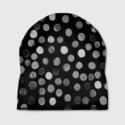 Шапка Кружочки на черном фоне, цвет: 3D-принт