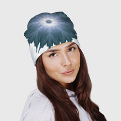 Шапка Снежинка Абстракция Синий, цвет: 3D-принт — фото 2