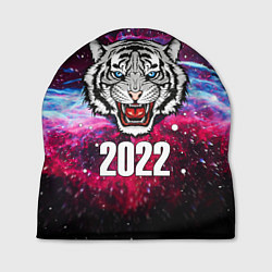 Шапка ЧЁРНЫЙ ТИГР НОВЫЙ ГОД 2022 GRAY TIGER NEW YEAR, цвет: 3D-принт