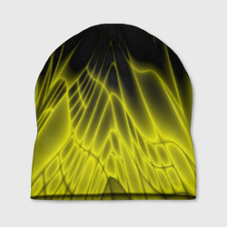 Шапка Коллекция Rays Лучи Желтый и черный Абстракция 662, цвет: 3D-принт
