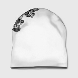 Шапка Черно Белые КруЖева, цвет: 3D-принт