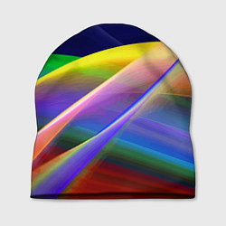 Шапка Абстрактная неоновая композиция Волны Abstract neo, цвет: 3D-принт