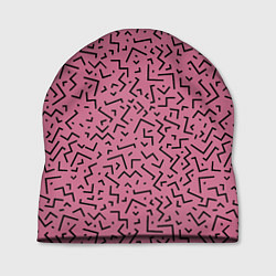 Шапка Минималистический паттерн на розовом фоне, цвет: 3D-принт