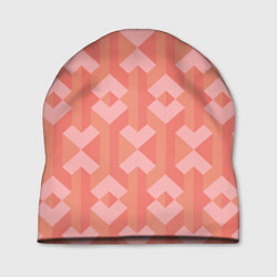 Шапка Геометрический узор розового цвета geometric pink, цвет: 3D-принт