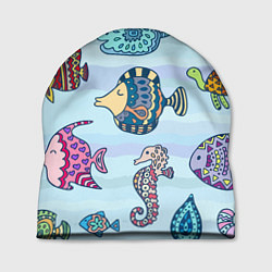 Шапка Кит, черепаха, акула и другие обитатели океана, цвет: 3D-принт