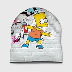 Шапка Барт Симпсон на фоне стены с граффити, цвет: 3D-принт