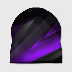 Шапка Черно-фиолетовая геометрическая абстракция, цвет: 3D-принт
