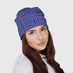 Шапка Калейдоскопический неоновый узор, цвет: 3D-принт — фото 2