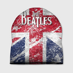 Шапка The Beatles - лого на фоне флага Великобритании