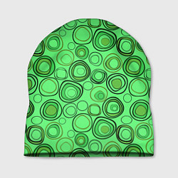 Шапка Ярко-зеленый неоновый абстрактный узор, цвет: 3D-принт