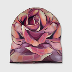 Шапка Крупная роза маслом, цвет: 3D-принт