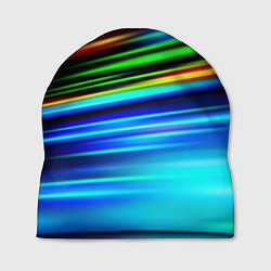 Шапка Абстрактные неоновые полосы, цвет: 3D-принт