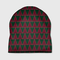 Шапка Красные и зеленые треугольники, цвет: 3D-принт