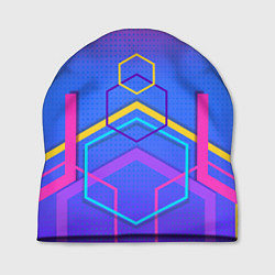 Шапка Многоцветный градиент с геометрическими фигурами, цвет: 3D-принт