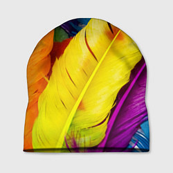 Шапка Разноцветные перья птиц, цвет: 3D-принт