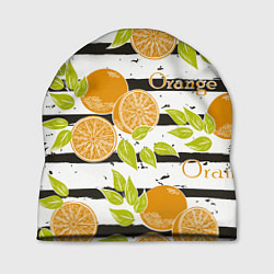 Шапка Апельсины на чёрно-белом фоне, цвет: 3D-принт