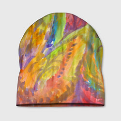 Шапка Абстракция осенняя листва акварель, цвет: 3D-принт