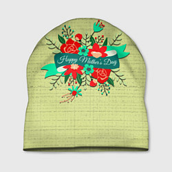 Шапка Happy Mothers Day - букет, цвет: 3D-принт
