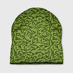 Шапка Милитари листья в полоску, цвет: 3D-принт