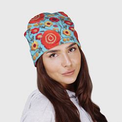 Шапка Эффект вышивки маки, цвет: 3D-принт — фото 2