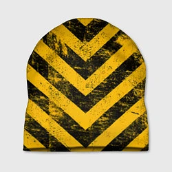 Шапка WARNING - желто-черные полосы, цвет: 3D-принт