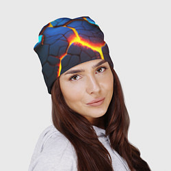 Шапка Яркая неоновая лава, разломы, цвет: 3D-принт — фото 2