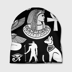 Шапка Египетские знаки на черном фоне