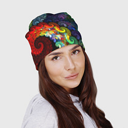 Шапка Фрактальный узор оптический, цвет: 3D-принт — фото 2