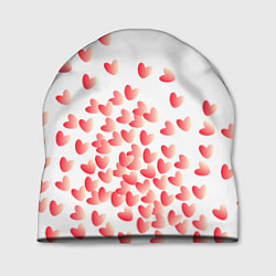 Шапка Падающие сердечки, цвет: 3D-принт
