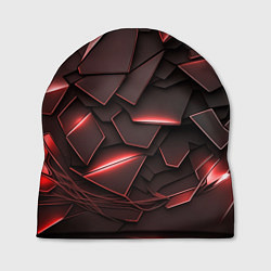 Шапка Красные элементы с неоновым свечением, цвет: 3D-принт