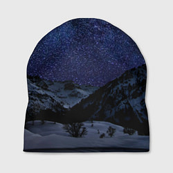 Шапка Снежные горы и космос, цвет: 3D-принт